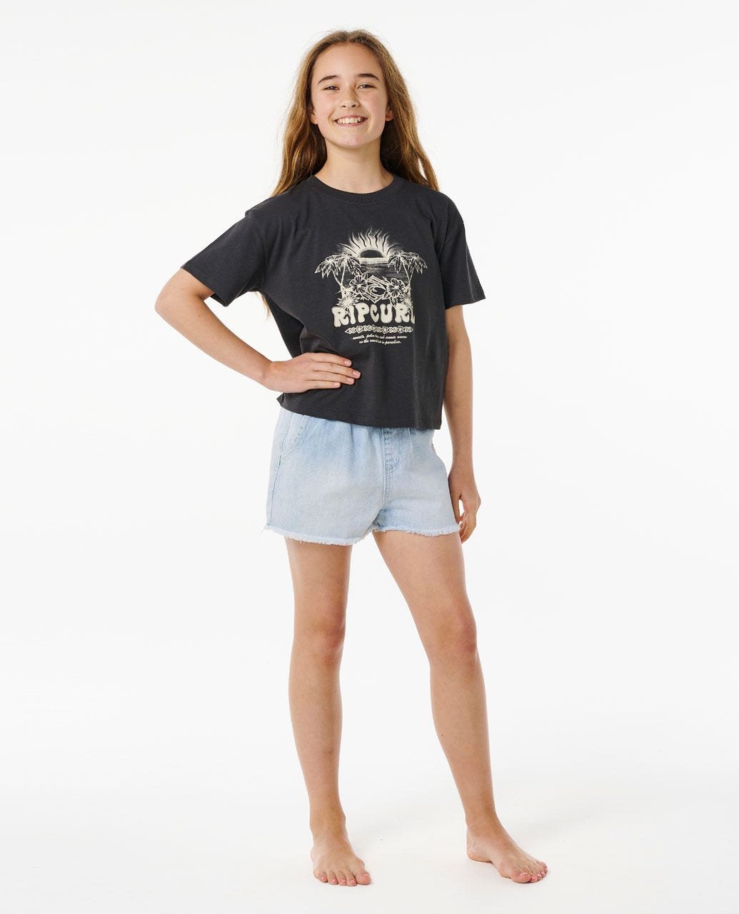 Hibiscus Heat Crop Tee - Girls (8-14 years) - Image 3