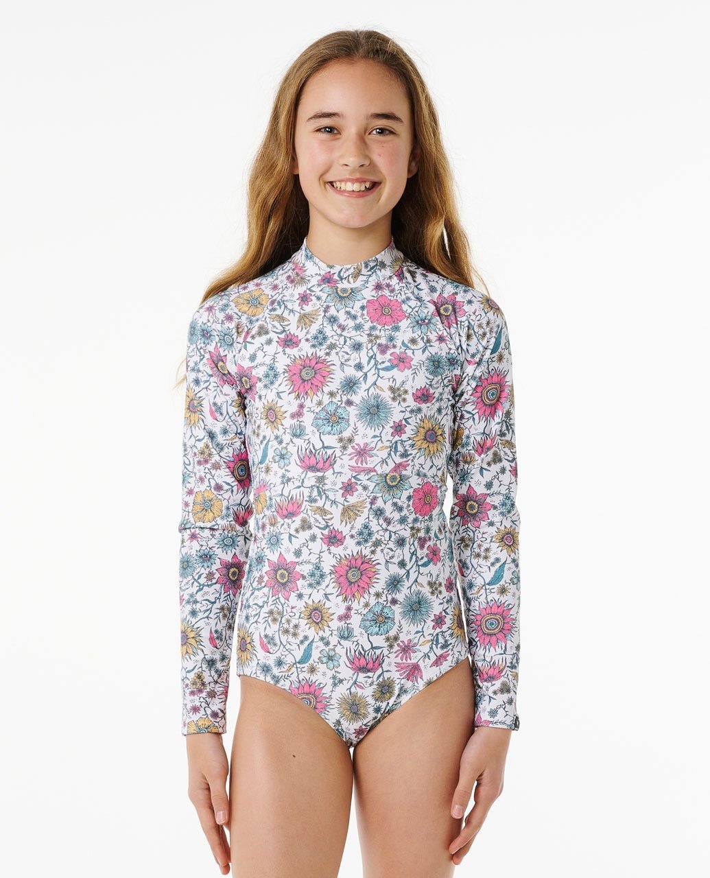 Floral Heat Long Sleeve Surf Suit - Girls (814 years)