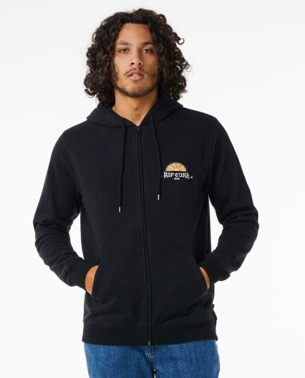 Tubed And Hazed Zip Through Hood