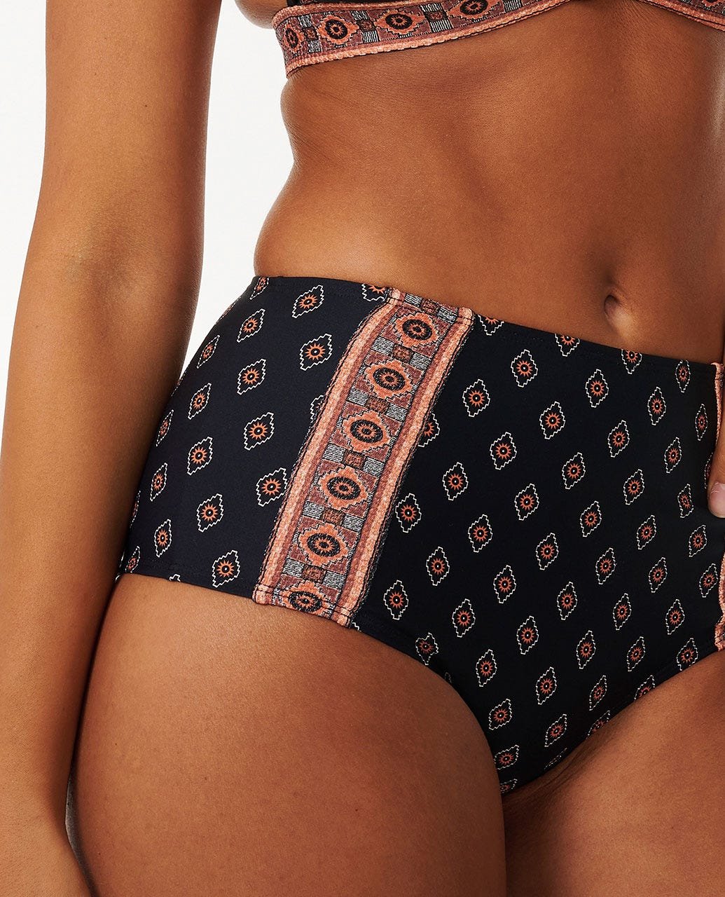 Pacific Dreams High Waist Cheeky Coverage Bikini Bottoms - Image 4