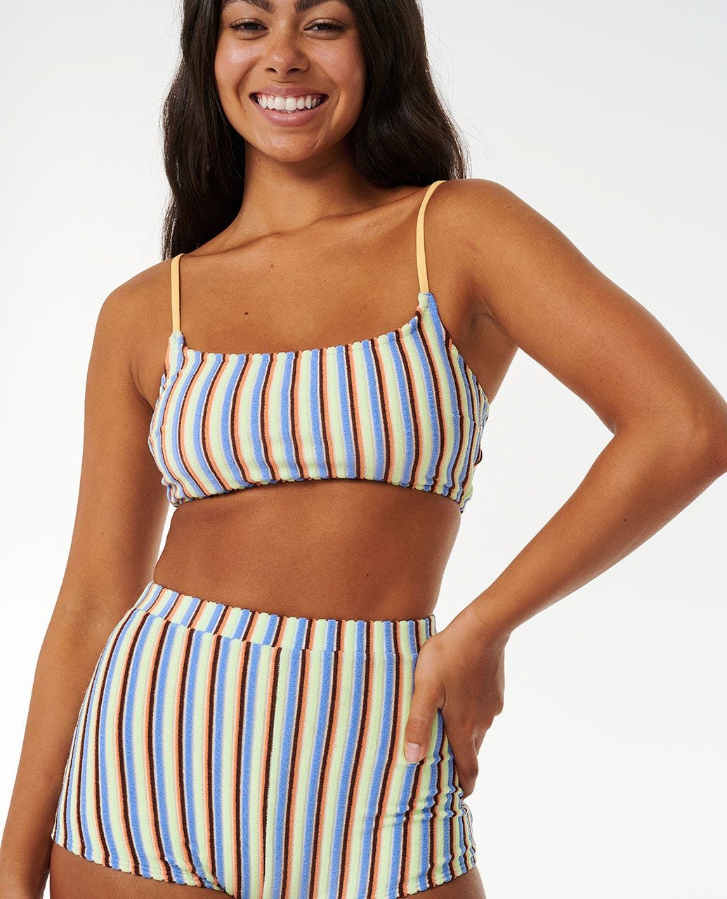 Tropics Stripe Lycra Boyleg Bikini Bottoms - Image 5